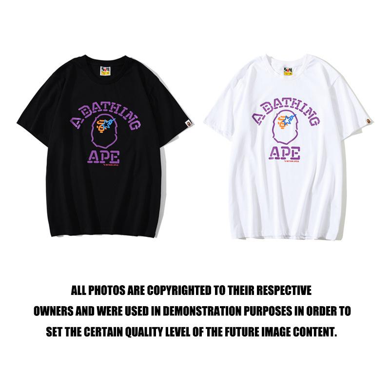 Bathing Ape T-Shirt Purple Ape Head Neon XINGX Lightning T-shirt