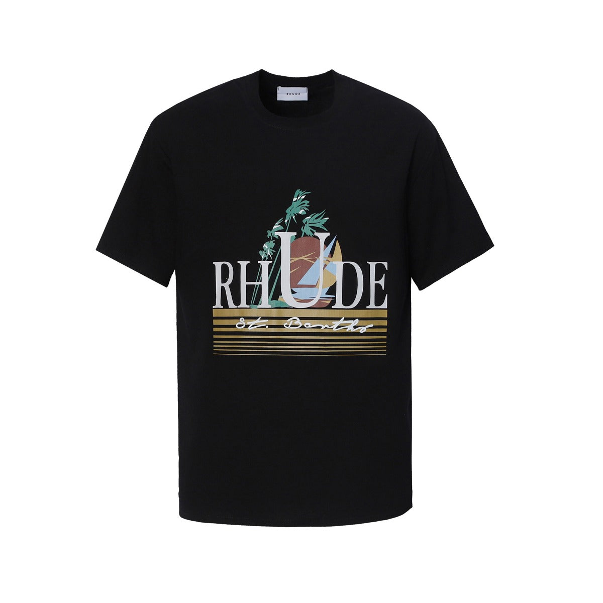Rhude T-shirt Sailing Coconut Tree Print Short Sleeve T-shirt