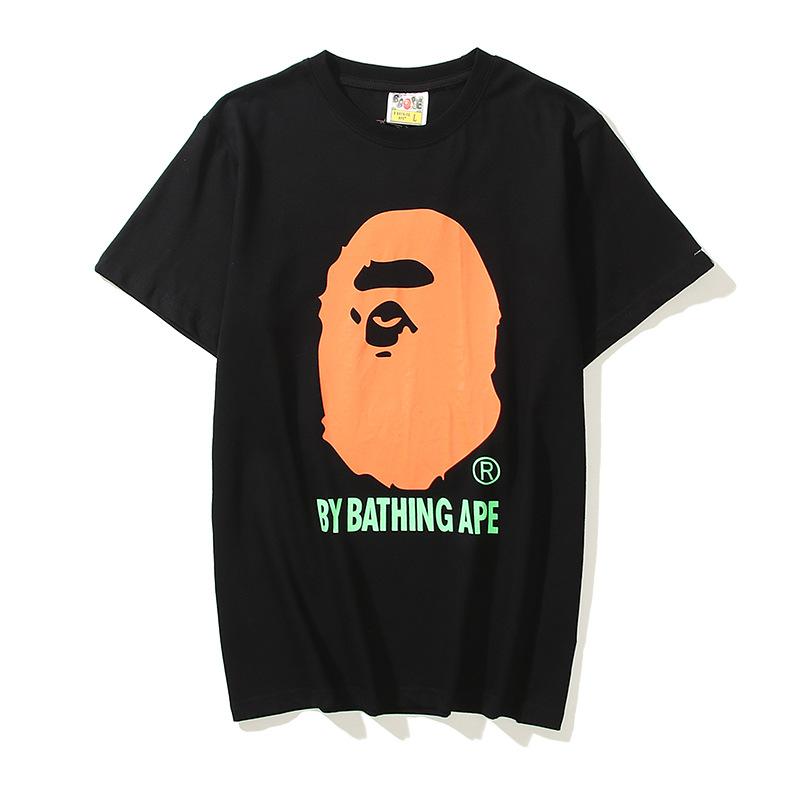 Bathing Ape T-Shirt Cartoon Round Neck Summer Loose Printed Plus Size Short-Sleeved Casual T-shirt