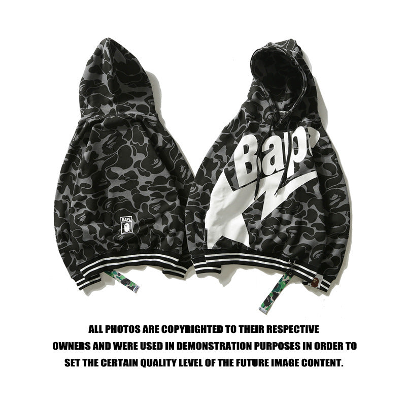 Bathing Ape XINGX Camo Black Sweatshirt Camouflage Hoodie